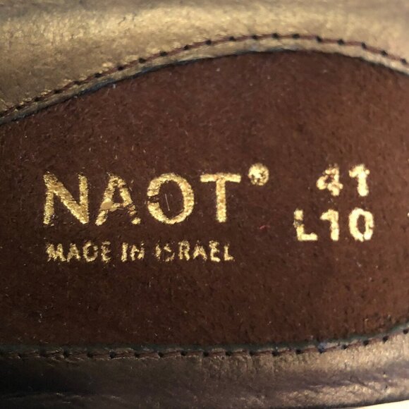 NEW (NWOT) NAOT Treasure dark brown leather sandals sz 41/10 - Picture 3 of 16